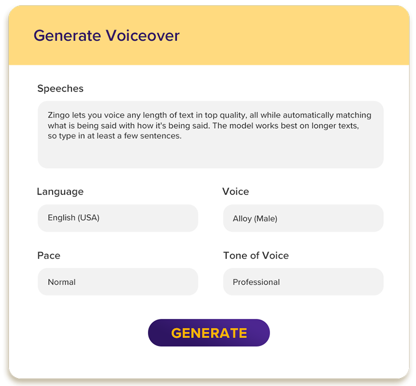 Upload, Analyze, Generate.